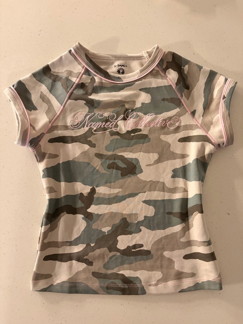 Named Collective Camo Short Sleeve Tee - Pink Trim